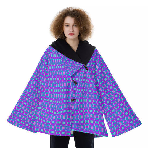 All-Over Print Women's Hooded Flared Coat