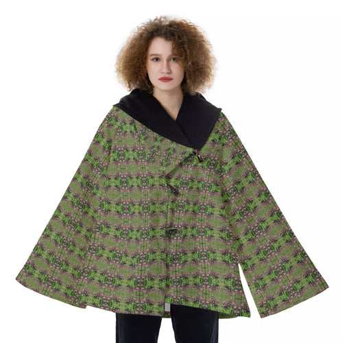 All-Over Print Women's Hooded Flared Coat
