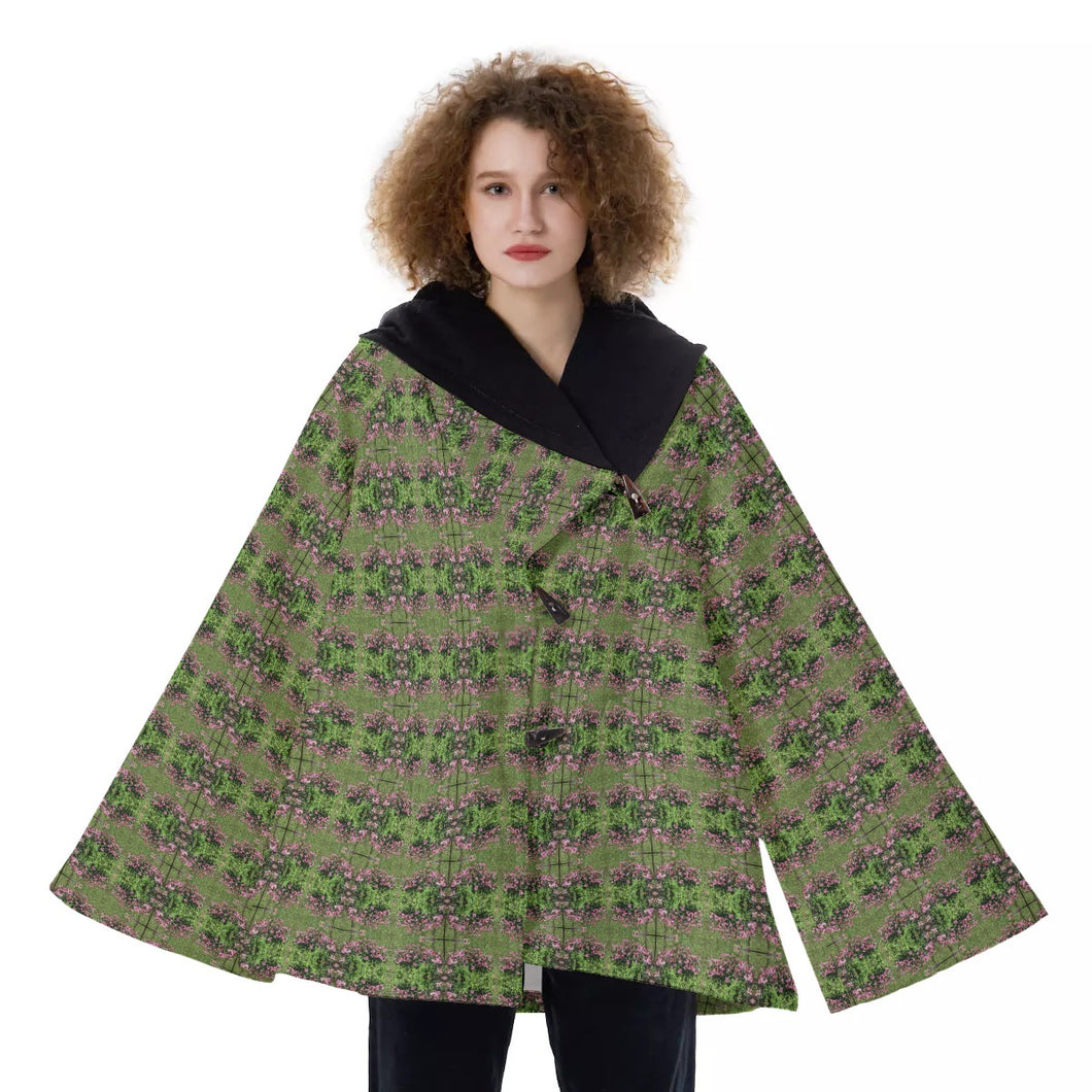 All-Over Print Women's Hooded Flared Coat