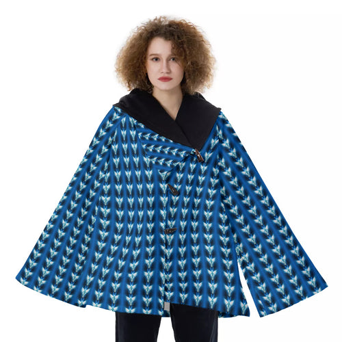 All-Over Print Women's Hooded Flared Coat