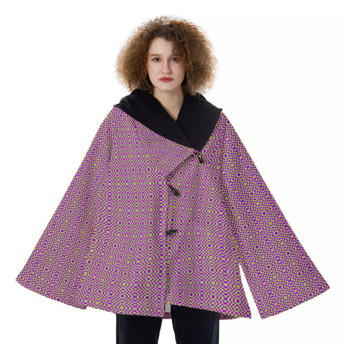 All-Over Print Women's Hooded Flared Coat