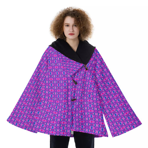 All-Over Print Women's Hooded Flared Coat