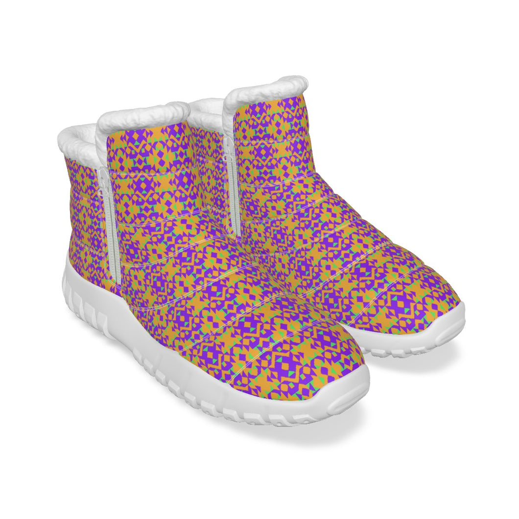 All-Over Print Men's Zip-up Snow Boots