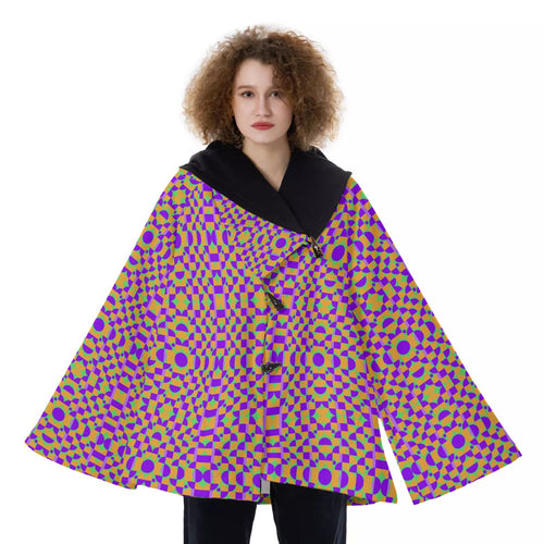 All-Over Print Women's Hooded Flared Coat