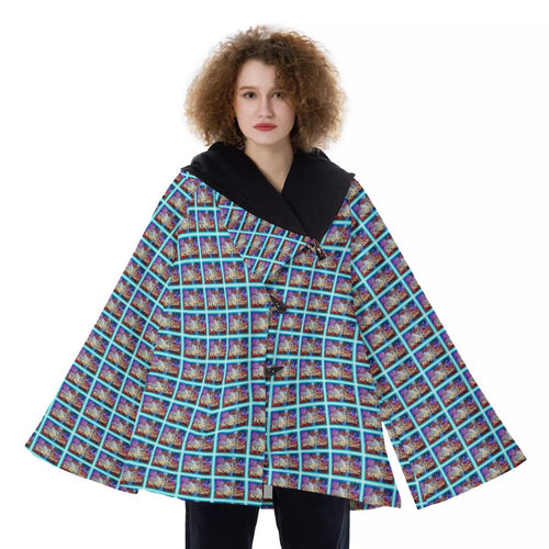 All-Over Print Women's Hooded Flared Coat