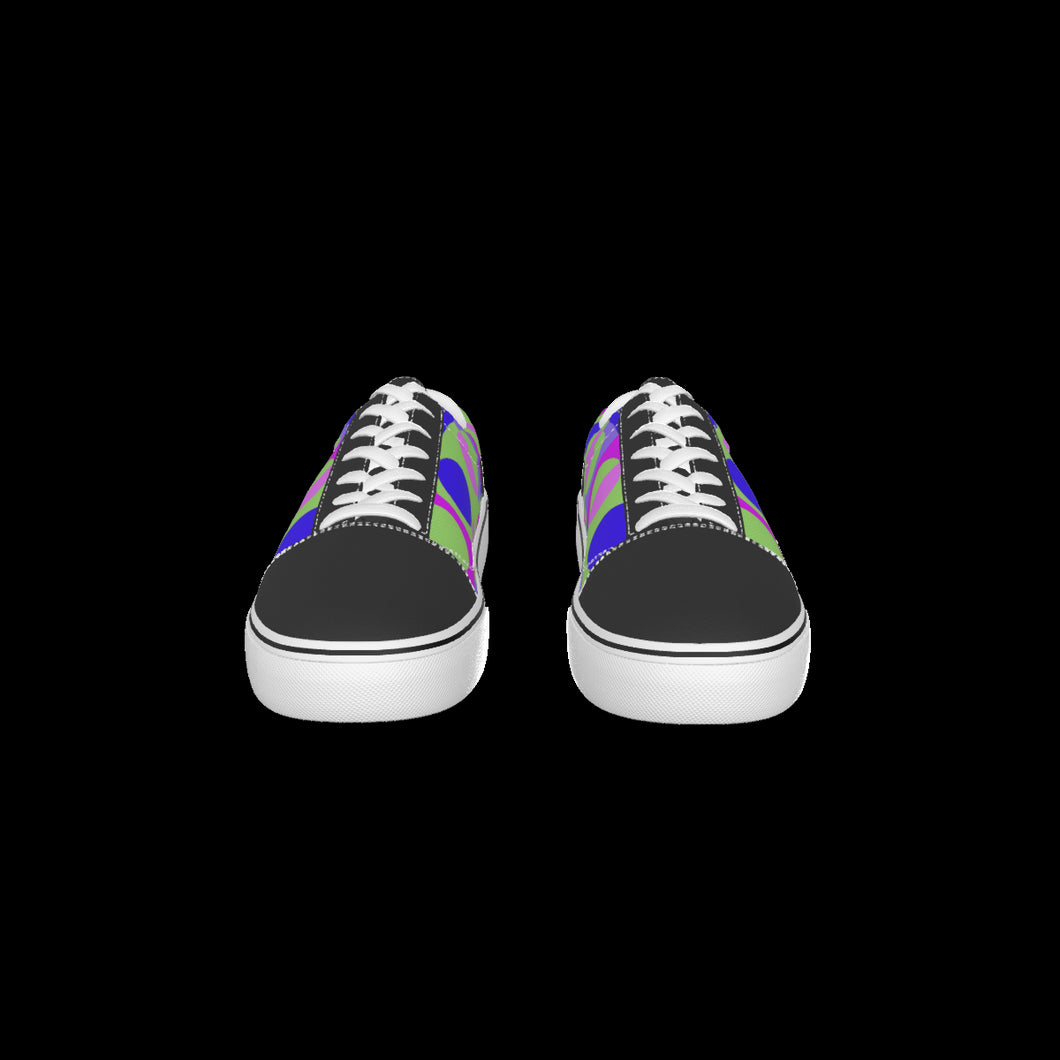 All-Over Print Kid's Leather stitching canvas shoes