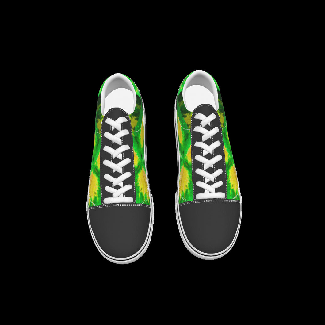 All-Over Print Kid's Leather stitching canvas shoes