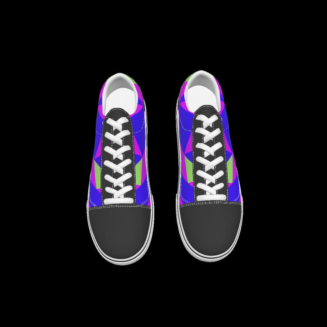 All-Over Print Kid's Leather stitching canvas shoes
