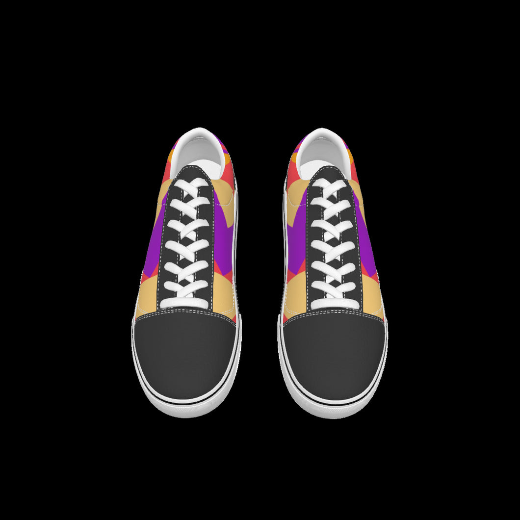 All-Over Print Kid's Leather stitching canvas shoes