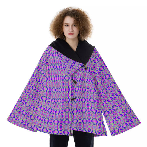 All-Over Print Women's Hooded Flared Coat