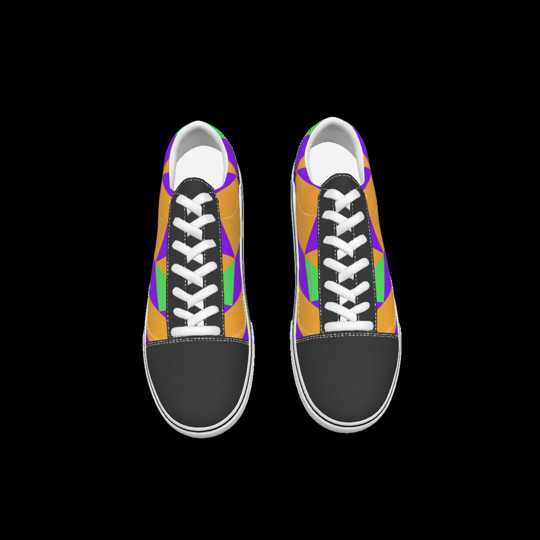 All-Over Print Kid's Leather stitching canvas shoes