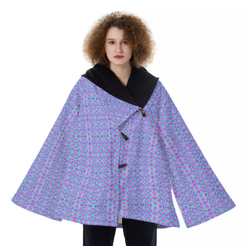 All-Over Print Women's Hooded Flared Coat