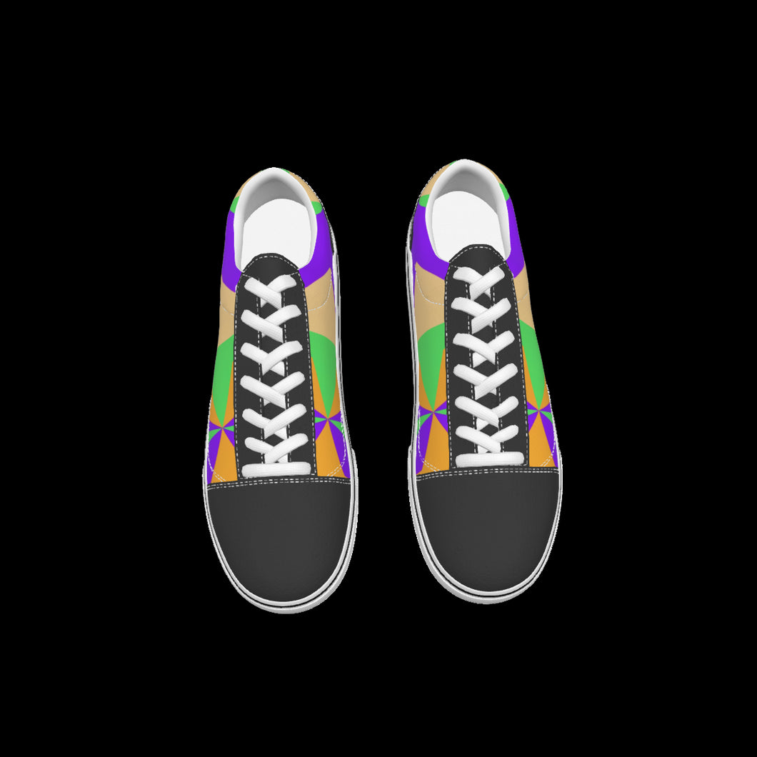 All-Over Print Kid's Leather stitching canvas shoes