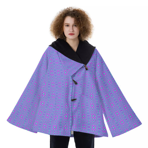 All-Over Print Women's Hooded Flared Coat