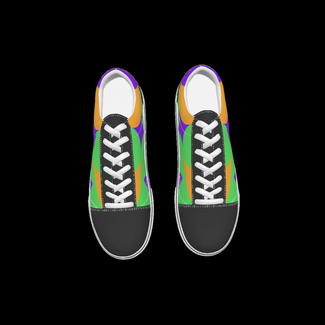 All-Over Print Kid's Leather stitching canvas shoes