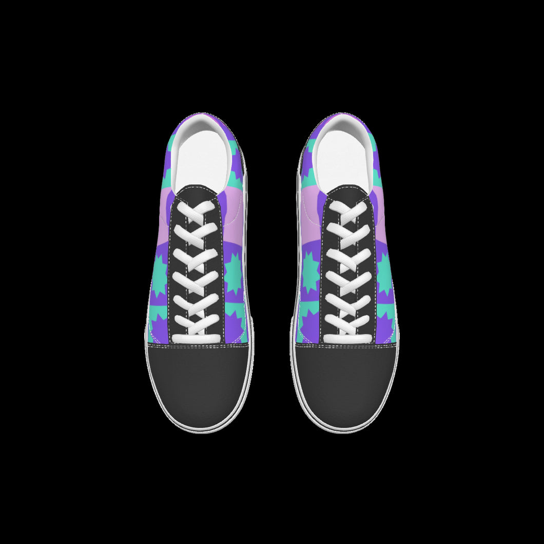 All-Over Print Kid's Leather stitching canvas shoes