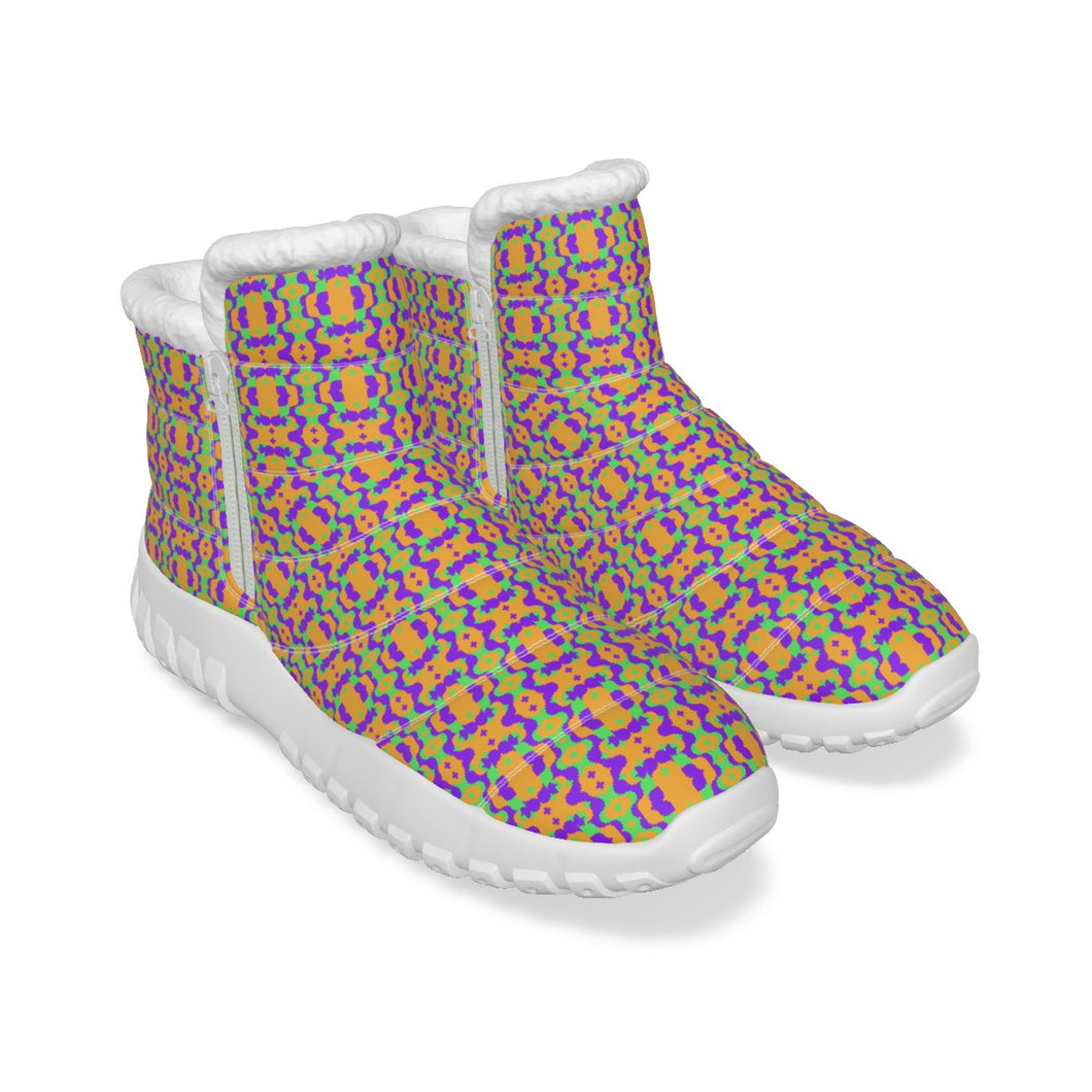 All-Over Print Men's Zip-up Snow Boots