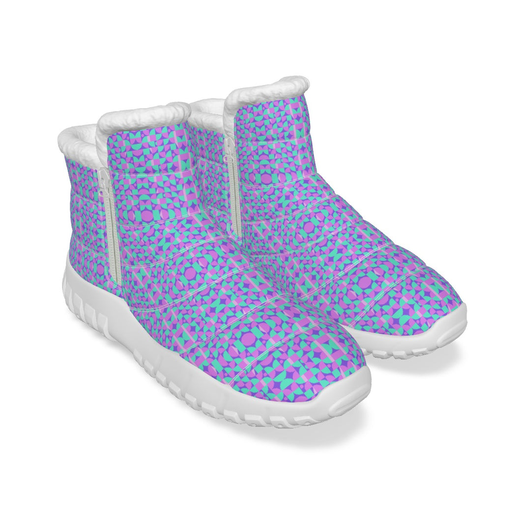 All-Over Print Men's Zip-up Snow Boots