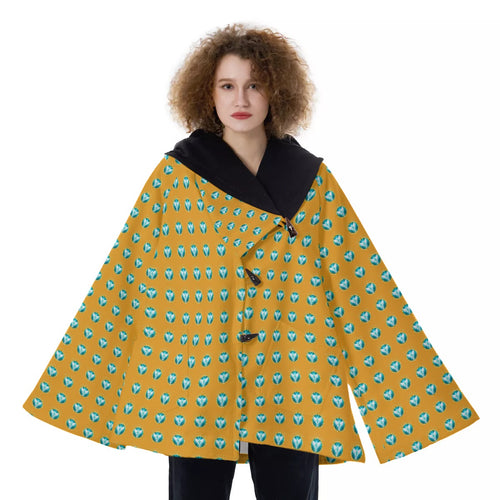 All-Over Print Women's Hooded Flared Coat