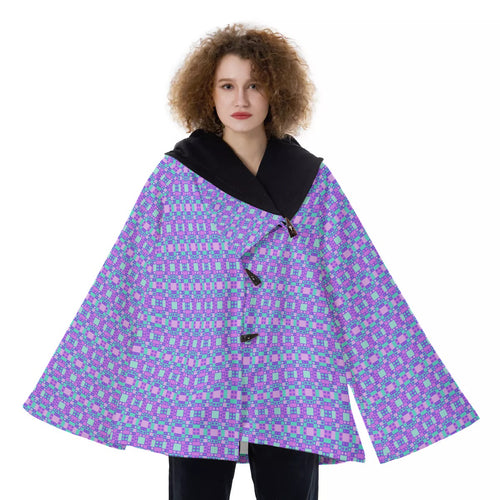 All-Over Print Women's Hooded Flared Coat