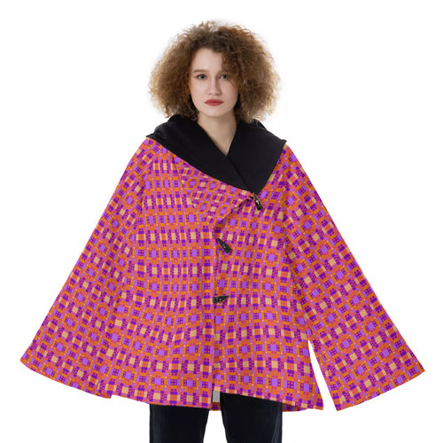 All-Over Print Women's Hooded Flared Coat